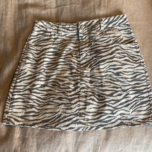 Zebra denim skirt. Never worn.